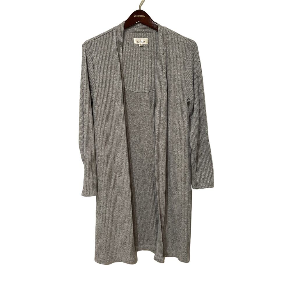 Cuddl Duds, Gray Midi-Cardigan,‎ Size S, 1106H